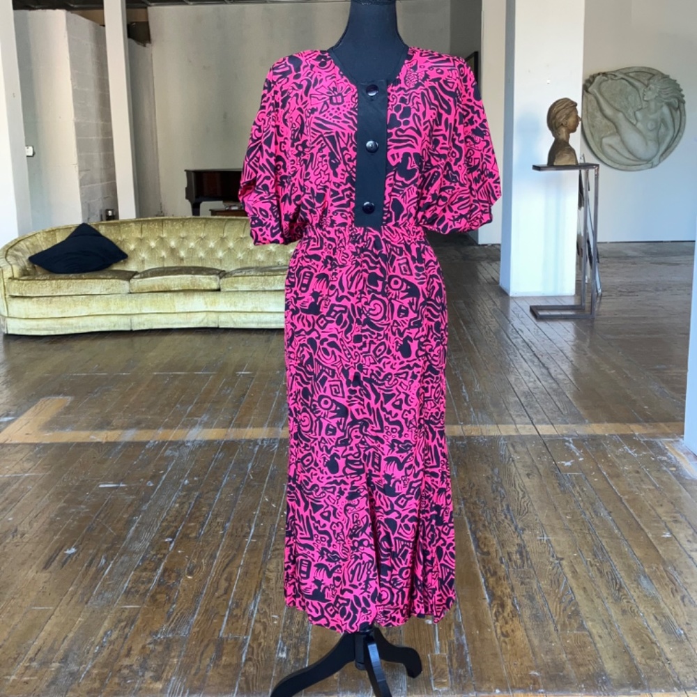 Pink and black 80s skirt set - Picture 9 of 15